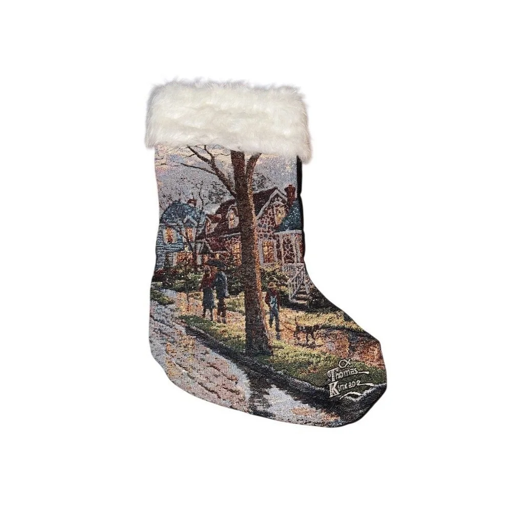 Dimensions Thomas Kinkade Christmas Stocking Winter Village Scene 18